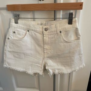7 For All Mankind white jean shorts